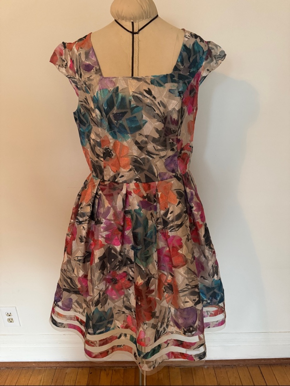 Floral Fit-and-Flare Dress in Multicolor